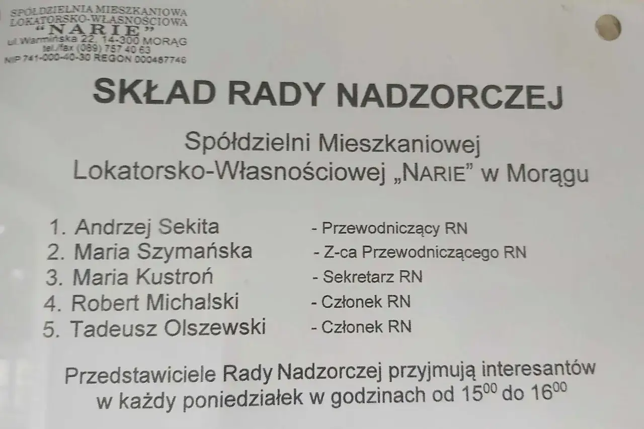 spółdzielnia mieszkaniowa rada nadzorcza zakazy