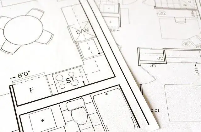 plan mieszkania z zaznaczonymi ścianami nośnymi i działowymi